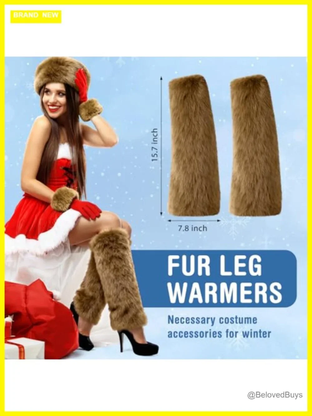 Faux Fur Headband Set with Wrist Cuffs & Leg Warmers Winter Accessories